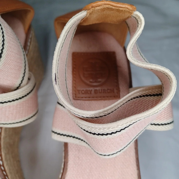 Women's Pink Tory Burch Blush Frieda Espadrille Platform Sandal sz 8.5 - Picture 2 of 16